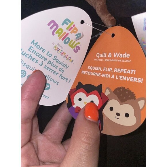 NWT SQUISHMALLOWS Flip a Mallow 12" Wade Werewolf Quill the Vampire Two Sides - Picture 7 of 7